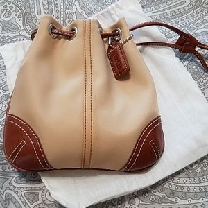 Coach Canvas and Leather Drawstring Pouch NWOT